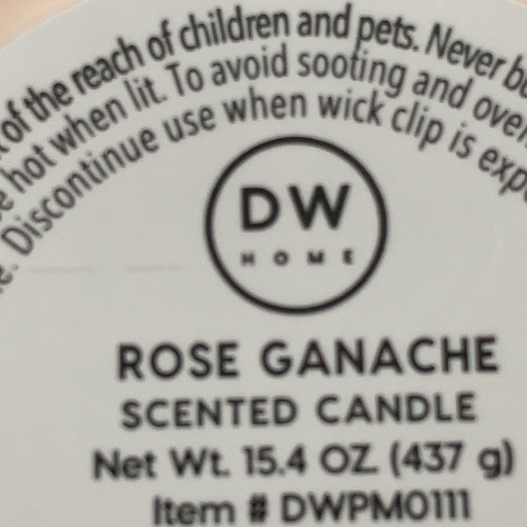 DW HOME CANDLE ROSE GANACHE 2 WICK RICHLY SCENTED NEW - Picture 4 of 4